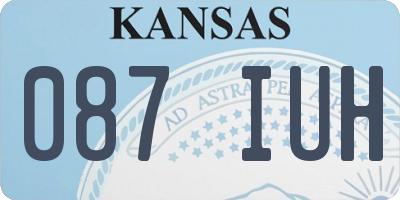 KS license plate 087IUH