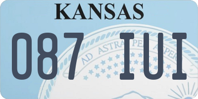 KS license plate 087IUI