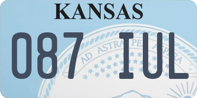 KS license plate 087IUL