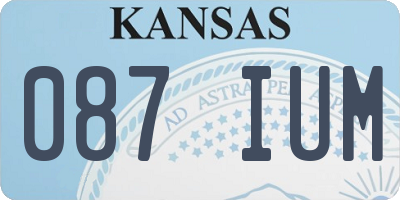 KS license plate 087IUM