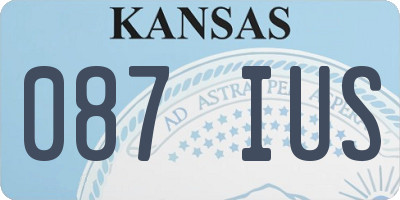 KS license plate 087IUS