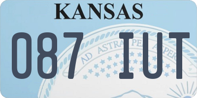 KS license plate 087IUT