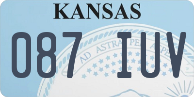KS license plate 087IUV