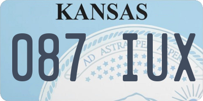 KS license plate 087IUX