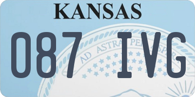 KS license plate 087IVG