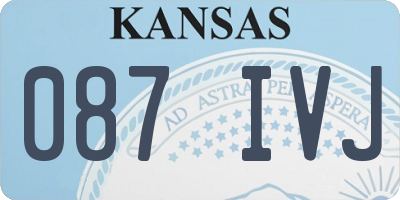 KS license plate 087IVJ