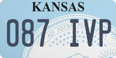 KS license plate 087IVP