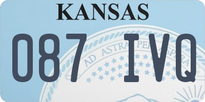 KS license plate 087IVQ