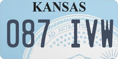 KS license plate 087IVW