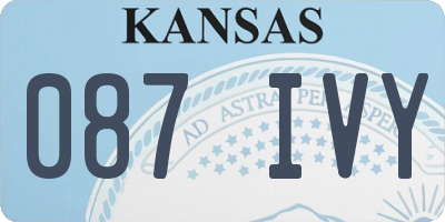 KS license plate 087IVY