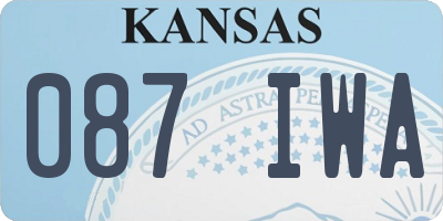 KS license plate 087IWA