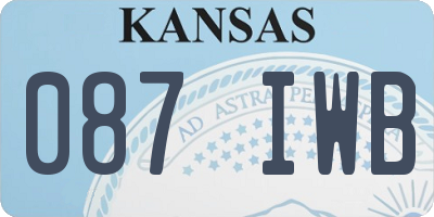 KS license plate 087IWB