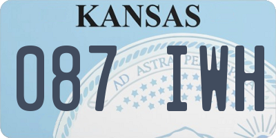 KS license plate 087IWH