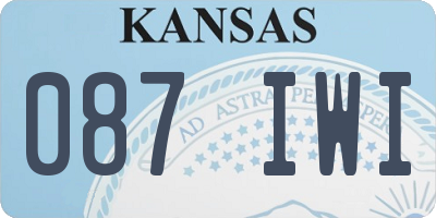 KS license plate 087IWI