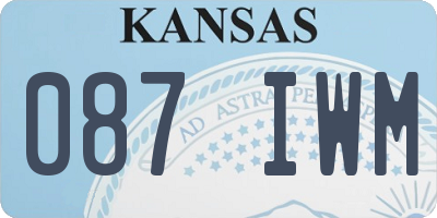 KS license plate 087IWM
