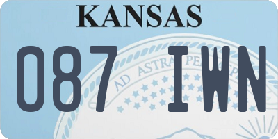KS license plate 087IWN