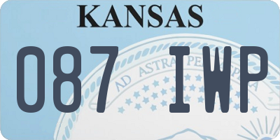 KS license plate 087IWP