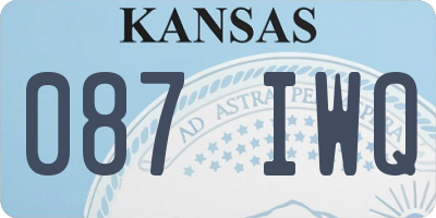 KS license plate 087IWQ