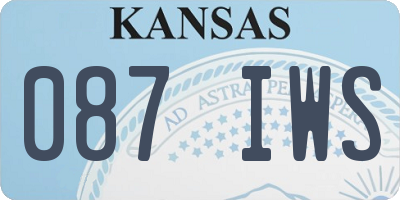 KS license plate 087IWS