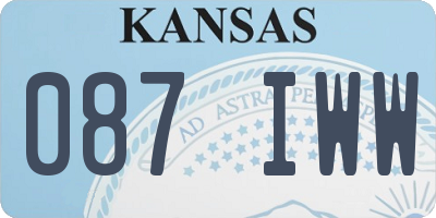 KS license plate 087IWW