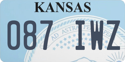 KS license plate 087IWZ