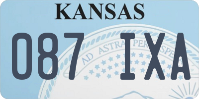KS license plate 087IXA