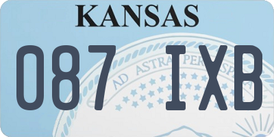 KS license plate 087IXB