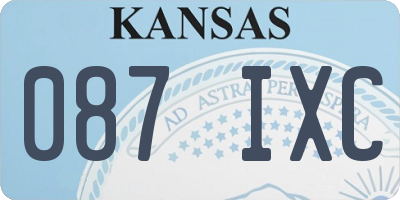 KS license plate 087IXC