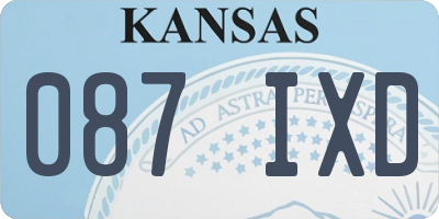 KS license plate 087IXD