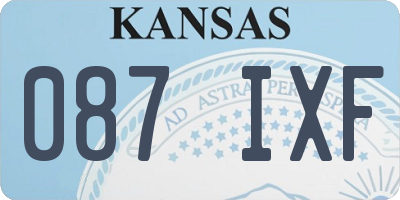 KS license plate 087IXF