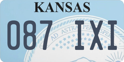 KS license plate 087IXI
