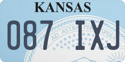 KS license plate 087IXJ