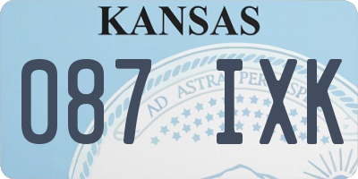 KS license plate 087IXK