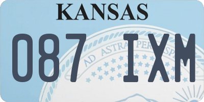 KS license plate 087IXM