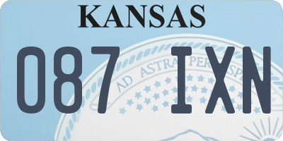 KS license plate 087IXN