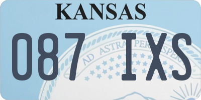 KS license plate 087IXS