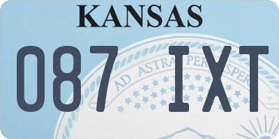 KS license plate 087IXT