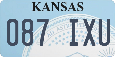 KS license plate 087IXU