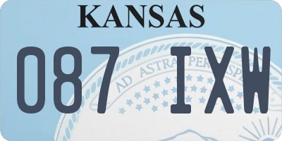 KS license plate 087IXW