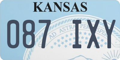 KS license plate 087IXY
