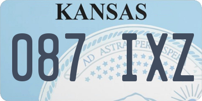 KS license plate 087IXZ