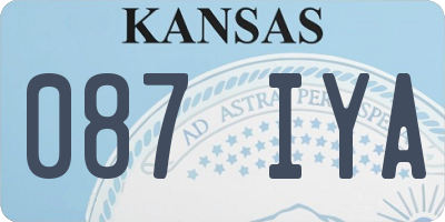 KS license plate 087IYA