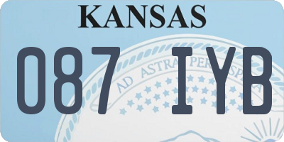KS license plate 087IYB