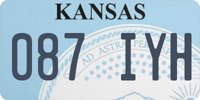 KS license plate 087IYH
