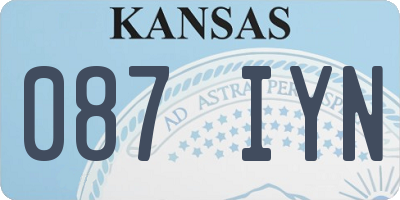 KS license plate 087IYN