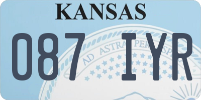 KS license plate 087IYR