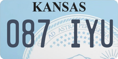 KS license plate 087IYU