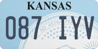KS license plate 087IYV