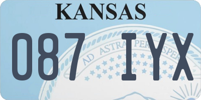 KS license plate 087IYX