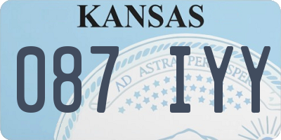 KS license plate 087IYY